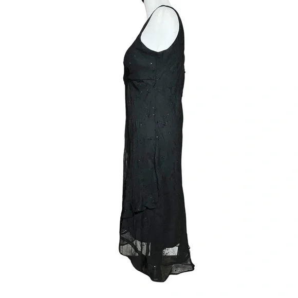 Vintage 90s Black Asymmetrical Sleeveless Dress. Small. Whimsigoth, Fairycore - Picture 3 of 8